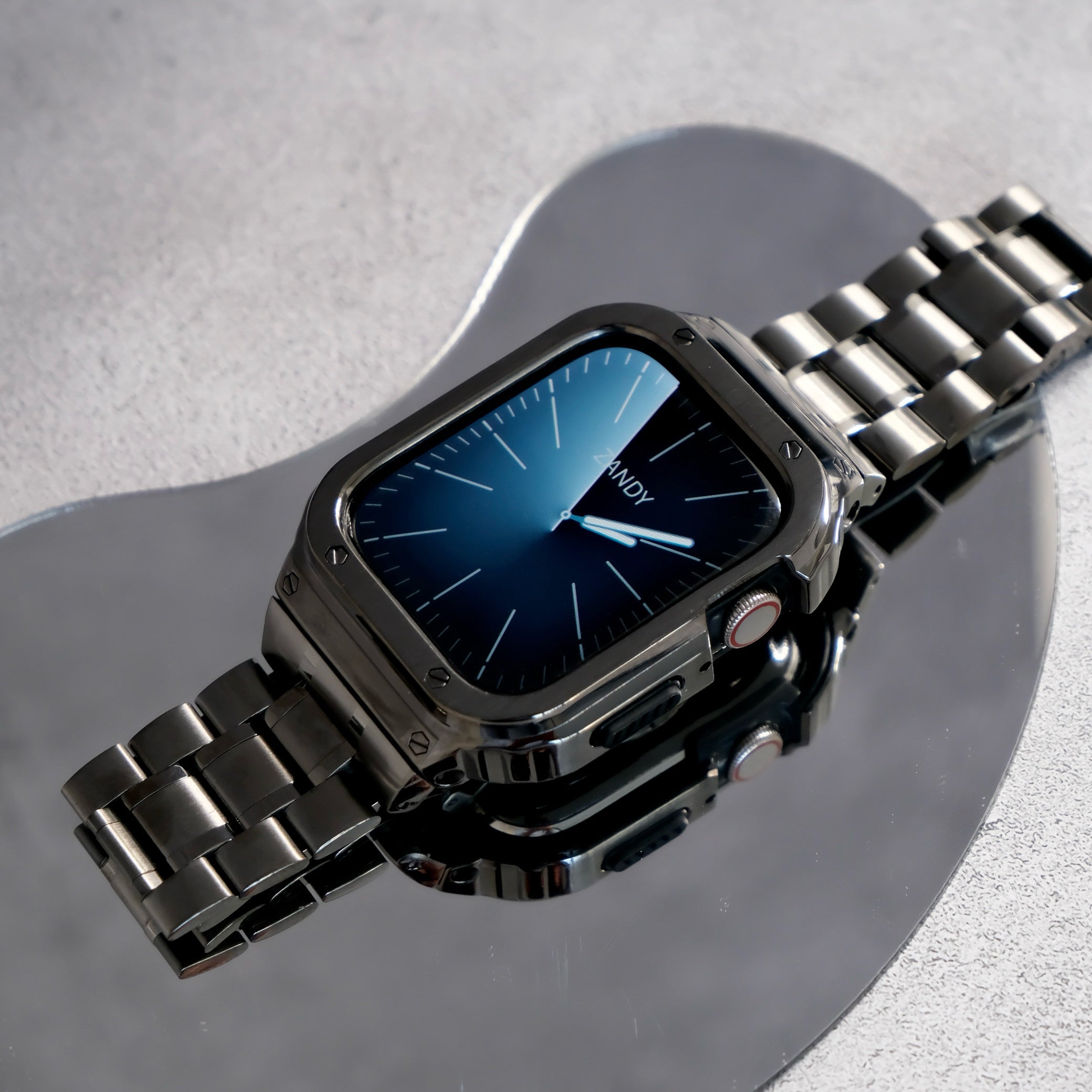 【ステンレス一体式バンド】ステンレスケース+ステンレスベルト一体式  Apple Watch