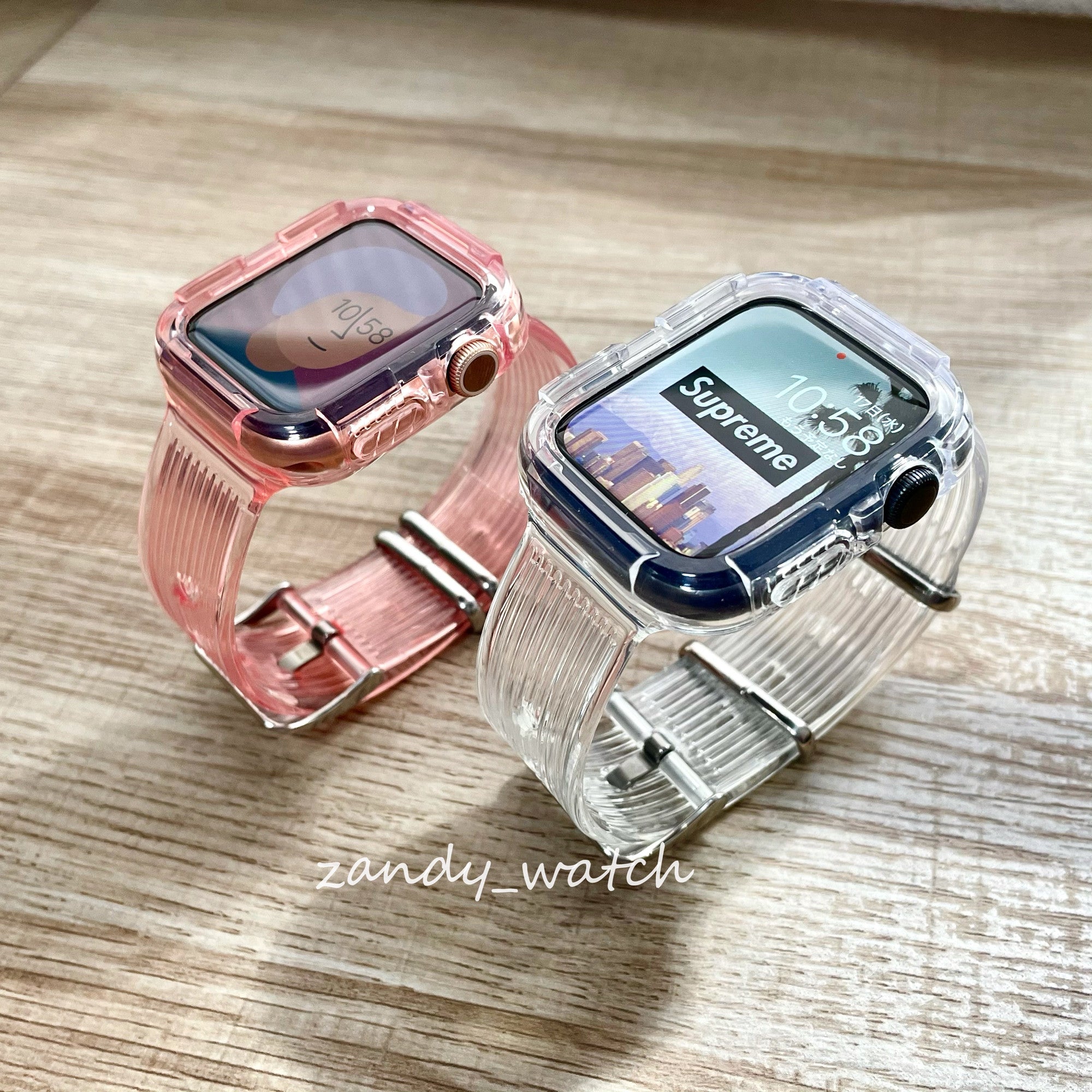 【クリア一体式バンド】アップルウォッチバンド カバー クリアベルト 一体式 Apple Watch