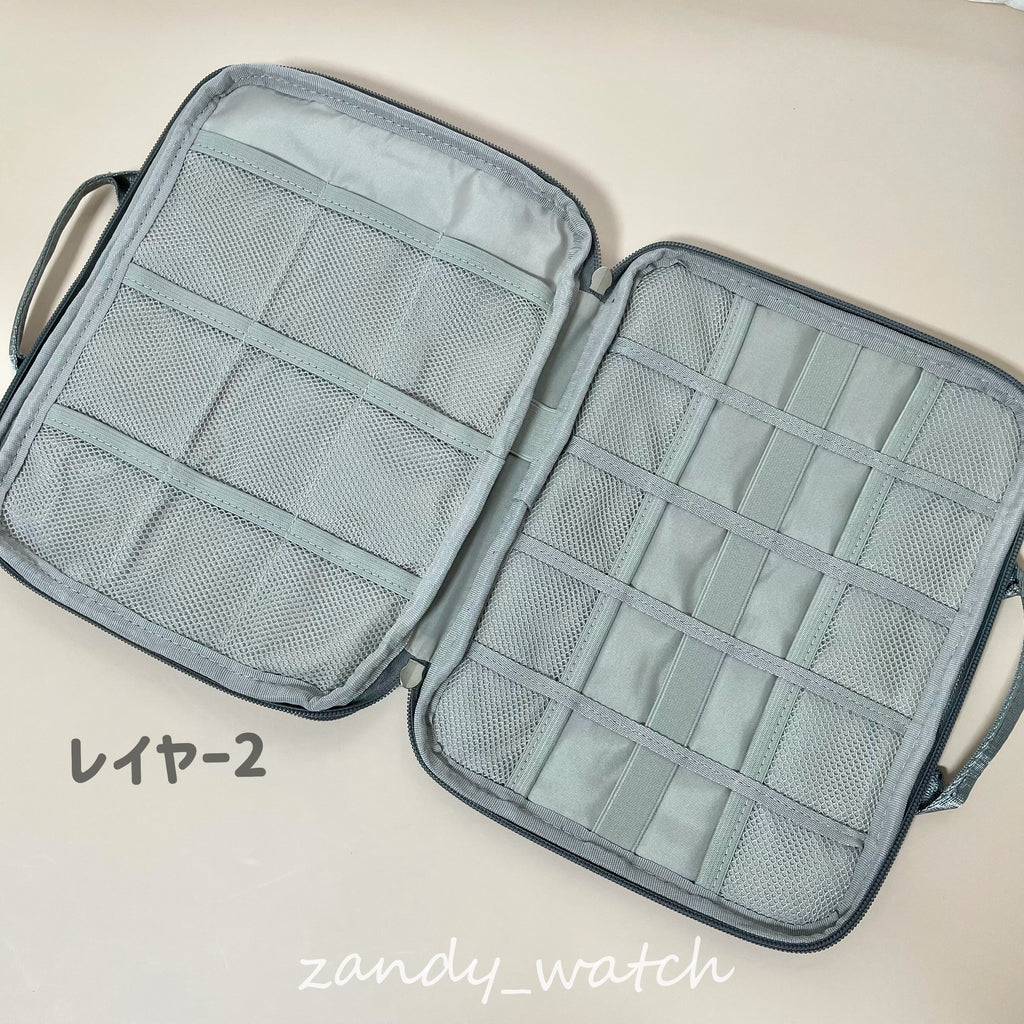 【収納】ストレージポーチ  収納バッグ　アップルウォッチアクセサリー収納　時計バンド　15+9スロット