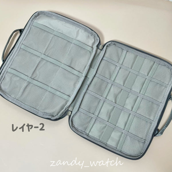 【収納】ストレージポーチ  収納バッグ　アップルウォッチアクセサリー収納　時計バンド　15+9スロット