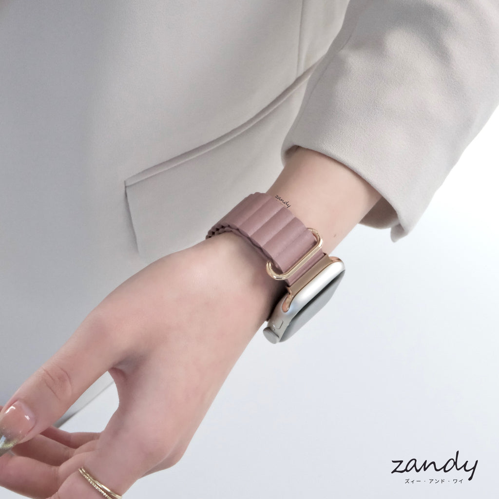 くすみカラー追加！【メタリックレザーループ】アップルウォッチバンド レザーループ 皮革ベルト Apple Watch