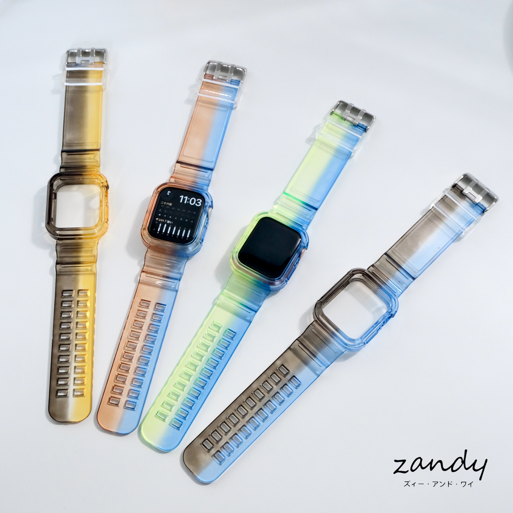 [Color Mix Integrated Band] Apple Watch Band Clear Integrated Case Apple Watch