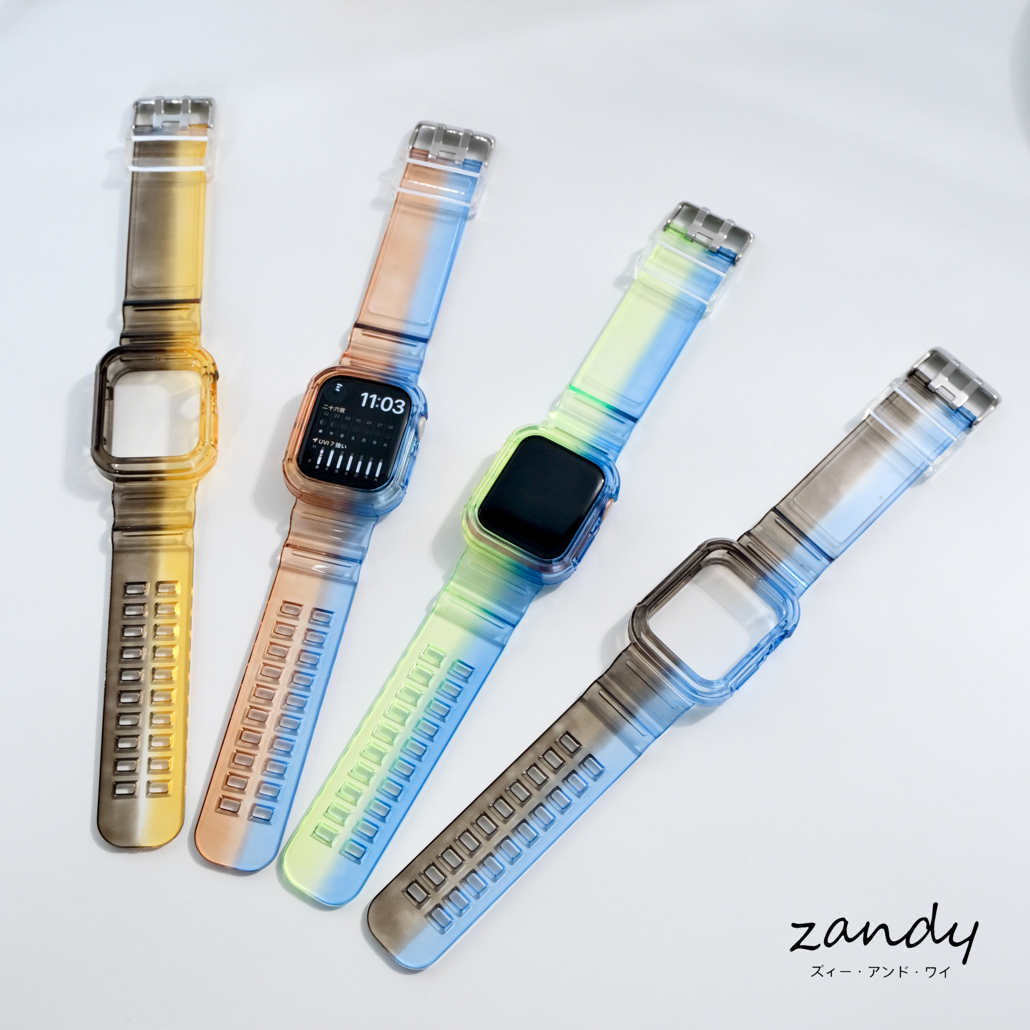 [Color Mix Integrated Band] Apple Watch Band Clear Integrated Case Apple Watch
