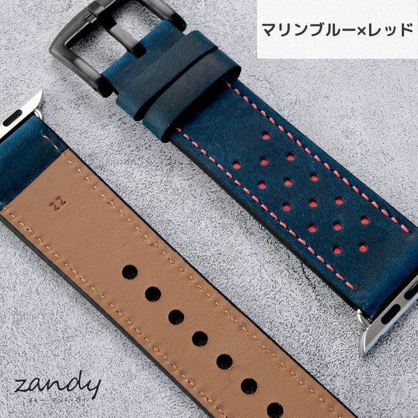 【パンチホールレザーバンド】アップルウォッチバンド 本革デザインベルト  Apple Watch