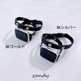 【スタッズ二重巻バンド】アップルウォッチバンド レザーベルト 二重巻  Apple Watch