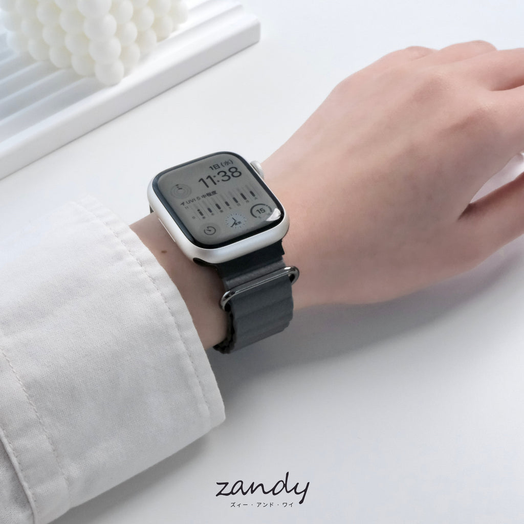 新色追加！【メタリックレザーループ】アップルウォッチバンド レザーループ 皮革ベルト Apple Watch