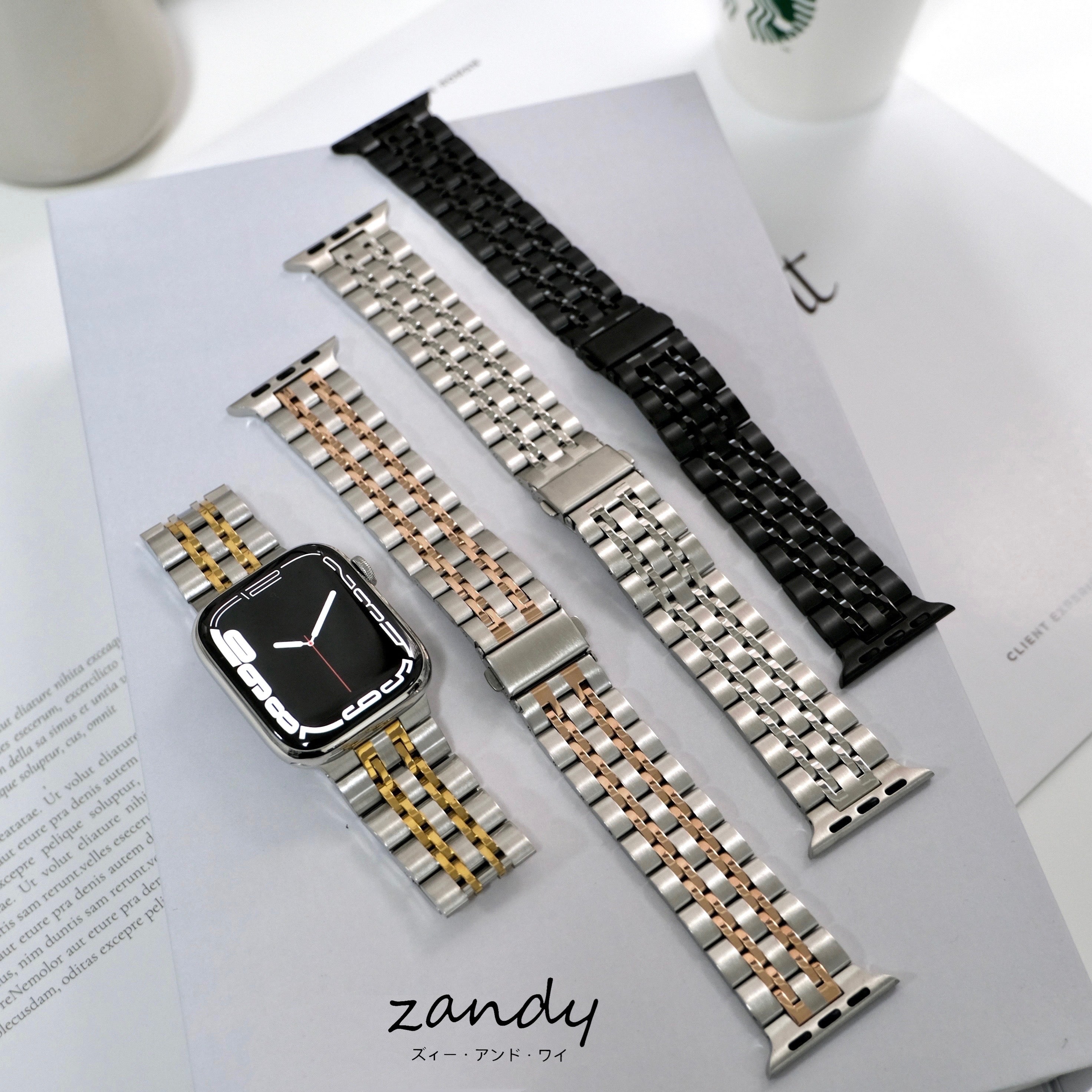 【七連ステンレス】アップルウォッチバンド　ステンレスベルト　Apple Watch ★調整工具付き★ メイン画像