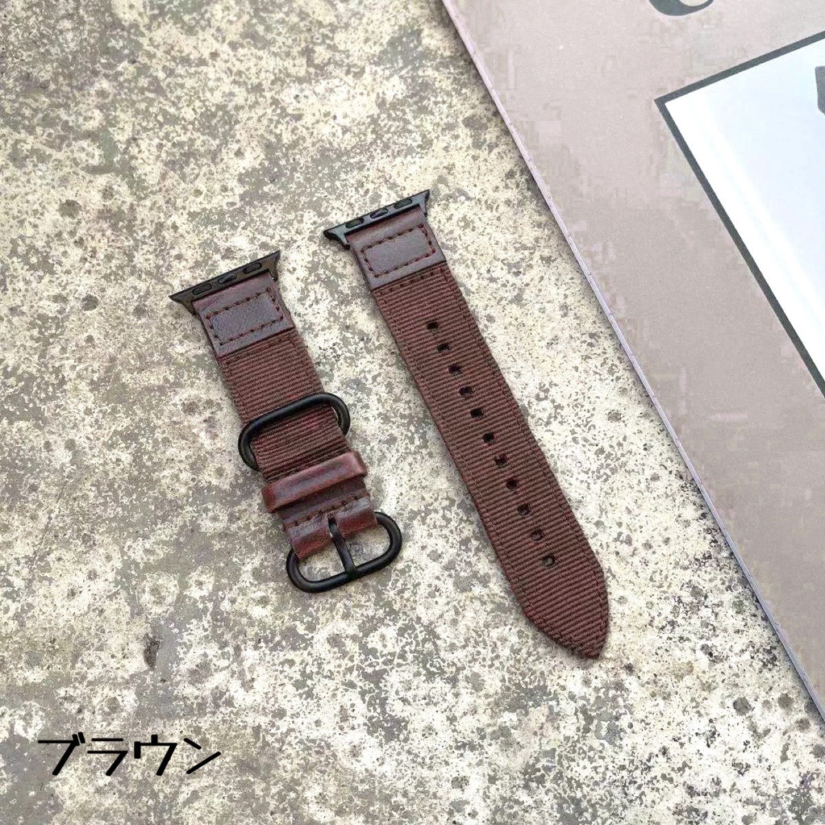 【キャンバス&レザーバンド】アップルウォッチバンド 本革 キャンバス ナイロン ベルト  Apple Watch