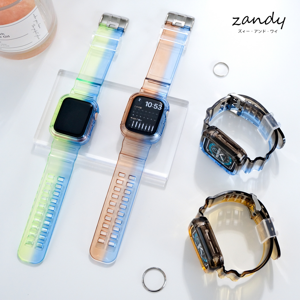[Color Mix Integrated Band] Apple Watch Band Clear Integrated Case Apple Watch