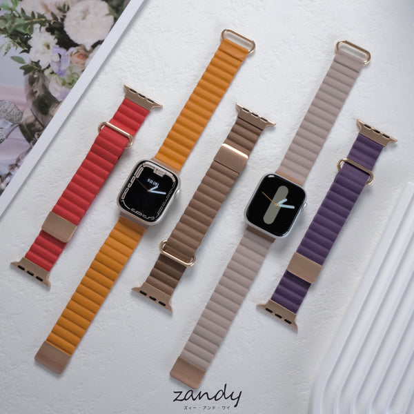 くすみカラー追加！【メタリックレザーループ】アップルウォッチバンド レザーループ 皮革ベルト Apple Watch