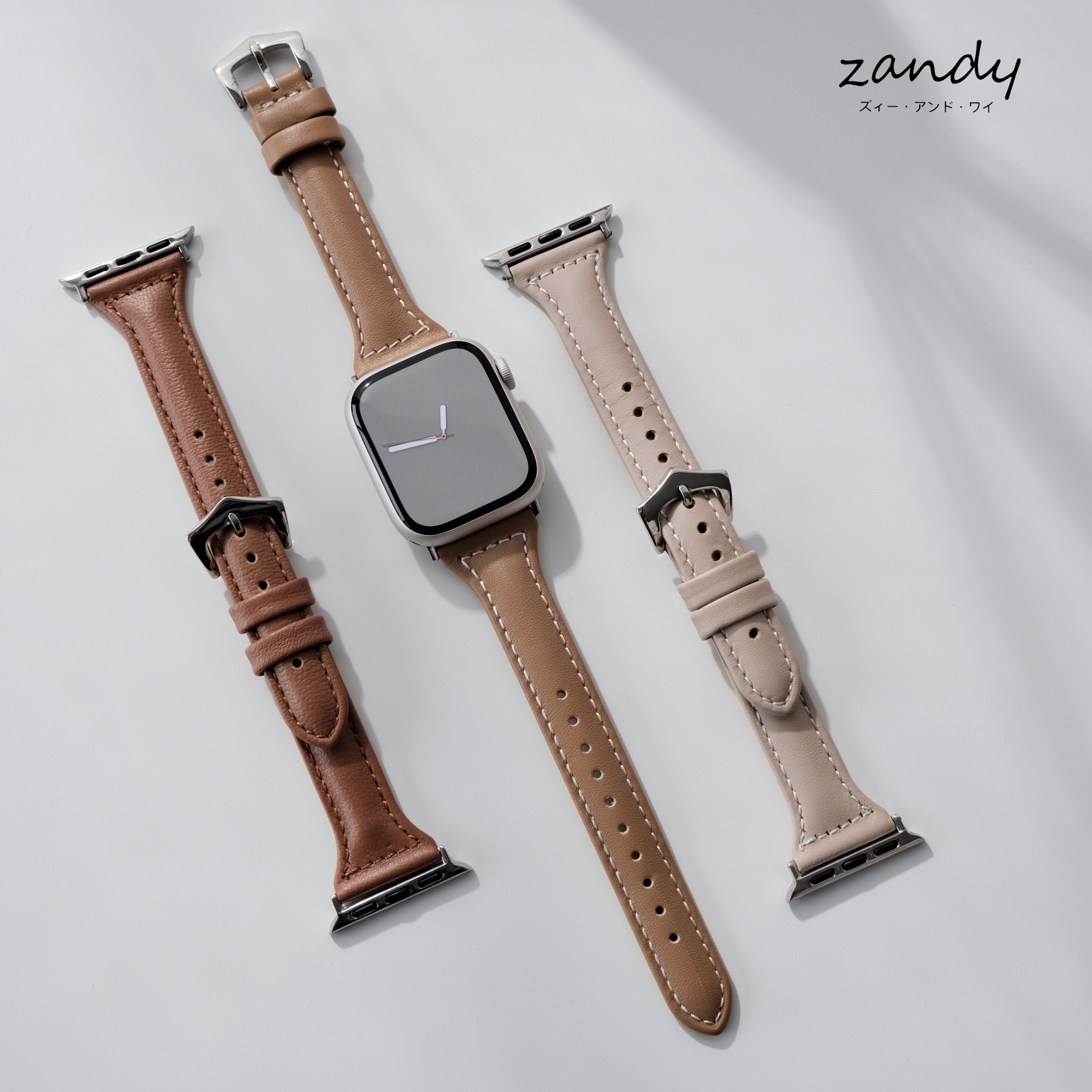 【細レザーベルト】女性人気 ★アップルウォッチバンド レザーベルト 人気3色 本革製 Apple Watch