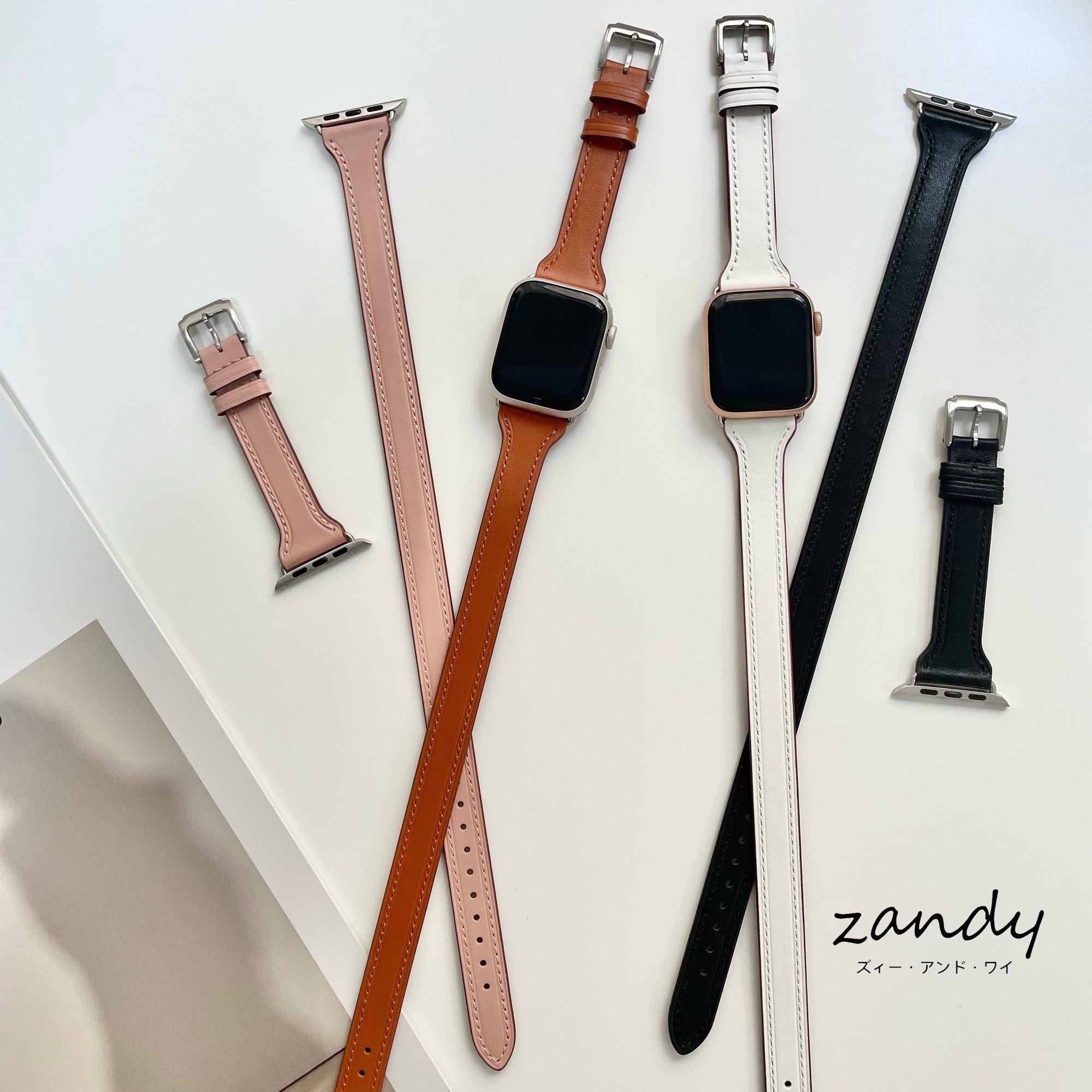 [Double winding band] Apple watch band genuine leather leather belt double winding Apple Watch