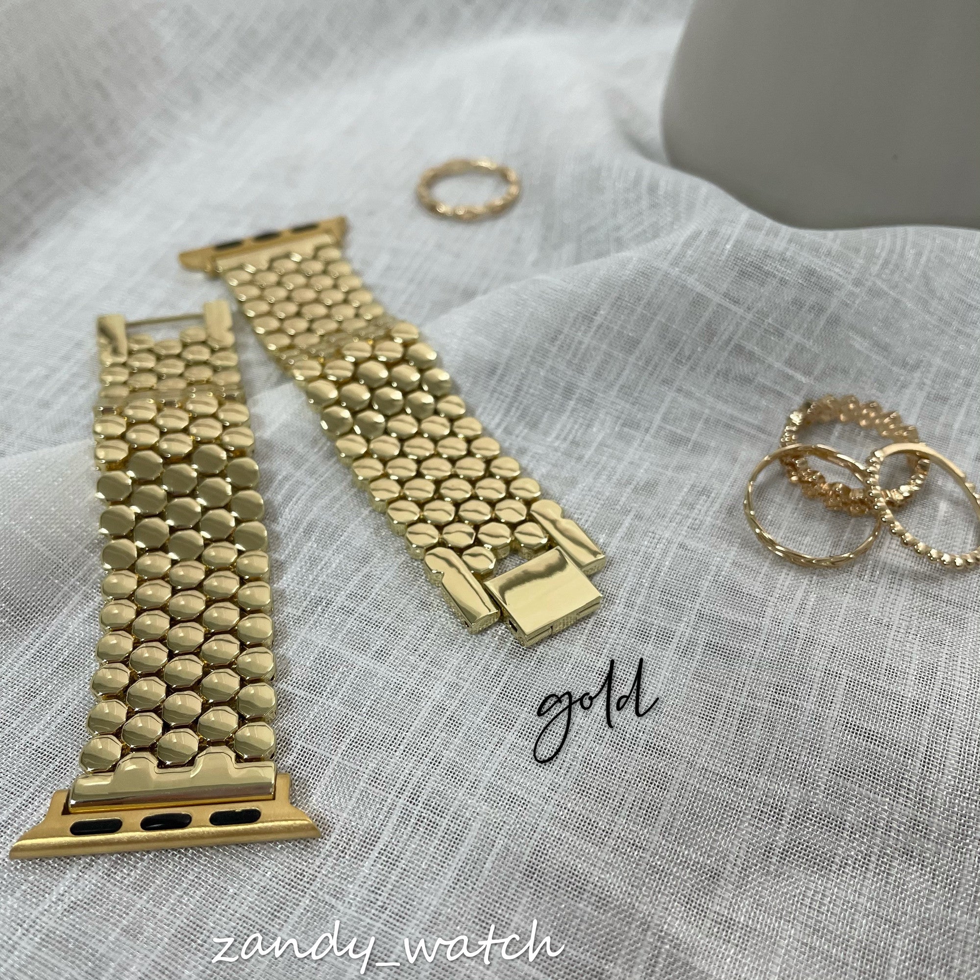 [Honeycomb Chain] Apple Watch Band Chain Belt Cute Apple Watch 4 Colors ★Adjustment Tool Included★