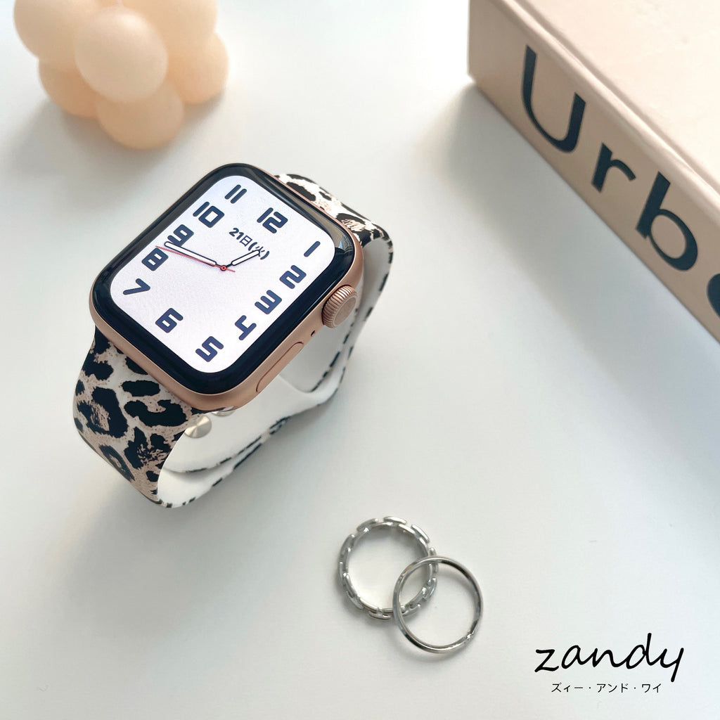 [Leopard Rubber Band] Apple Watch Band Rubber Belt Sports Band Leopard Pattern Apple Watch