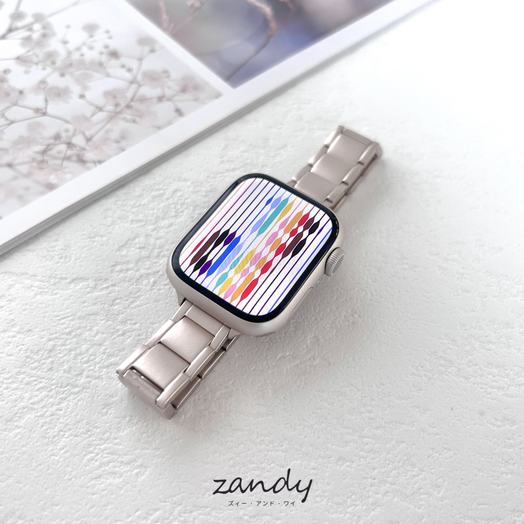 【ラインステンレスバンド】アップルウォッチバンド ステンレスベルト Apple Watch ★調整工具付き★ サブ画像