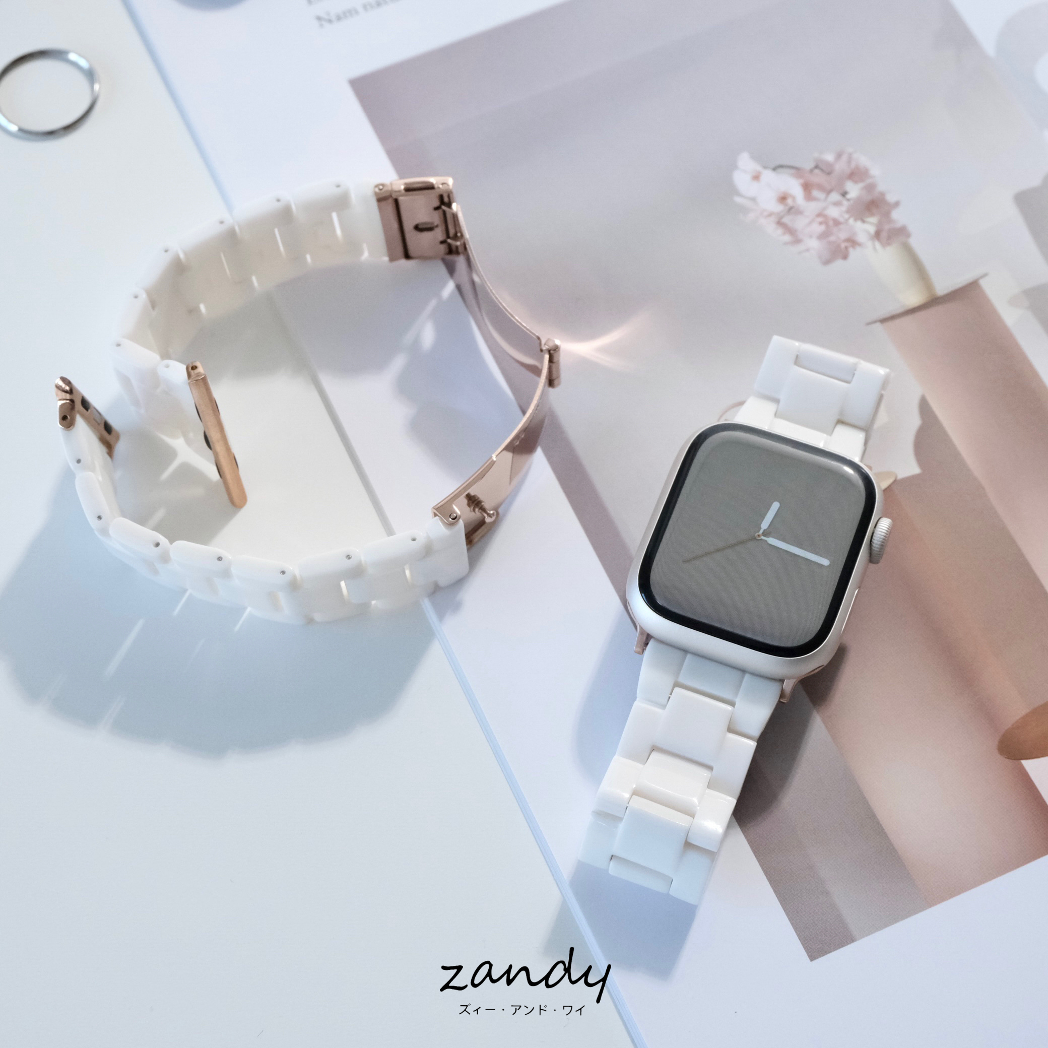 【単色樹脂バンド】アップルウォッチバンド  天然樹脂ベルト Apple Watch