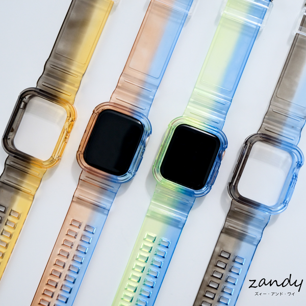 [Color Mix Integrated Band] Apple Watch Band Clear Integrated Case Apple Watch