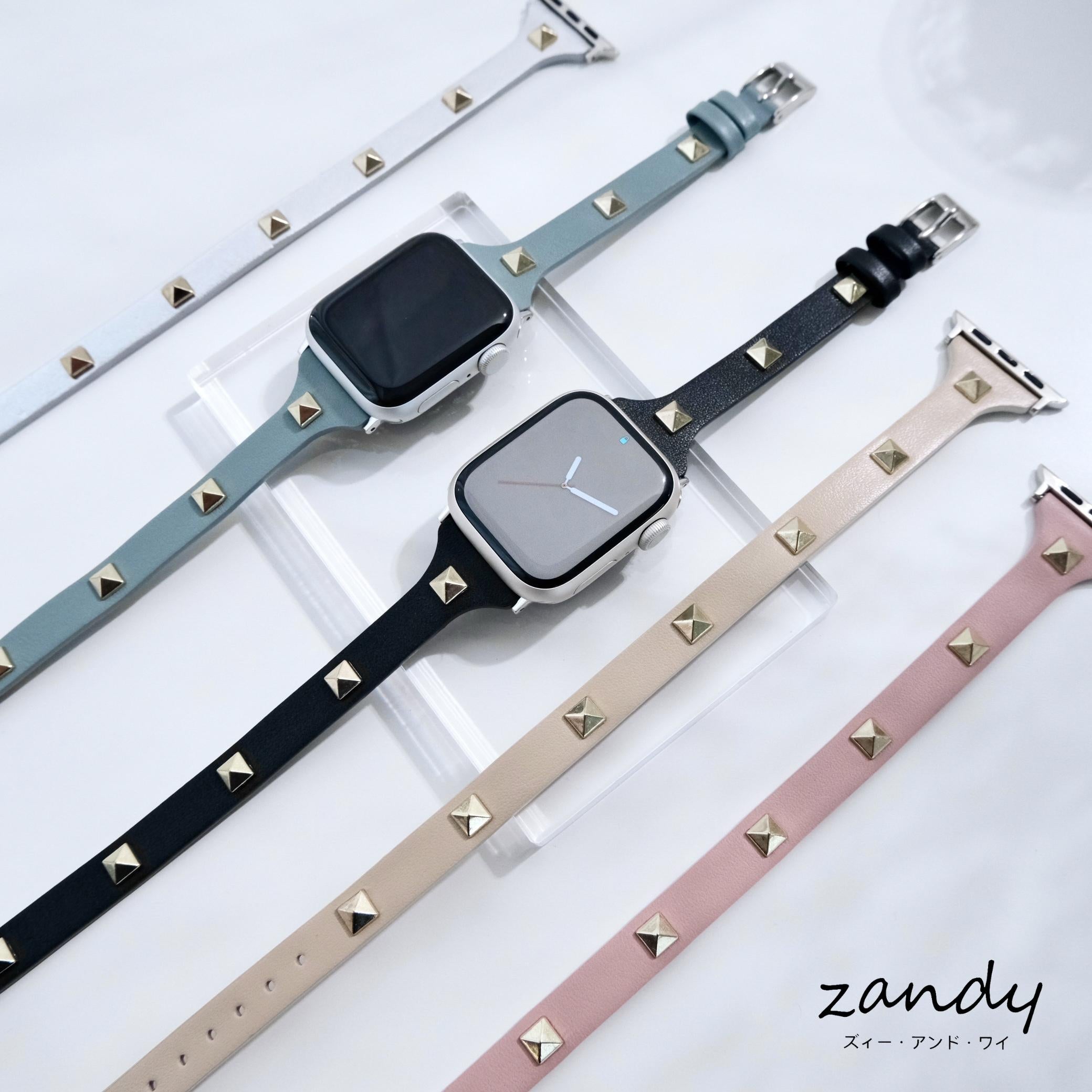 【スタッズ二重巻バンド】アップルウォッチバンド レザーベルト 二重巻  Apple Watch サブ画像