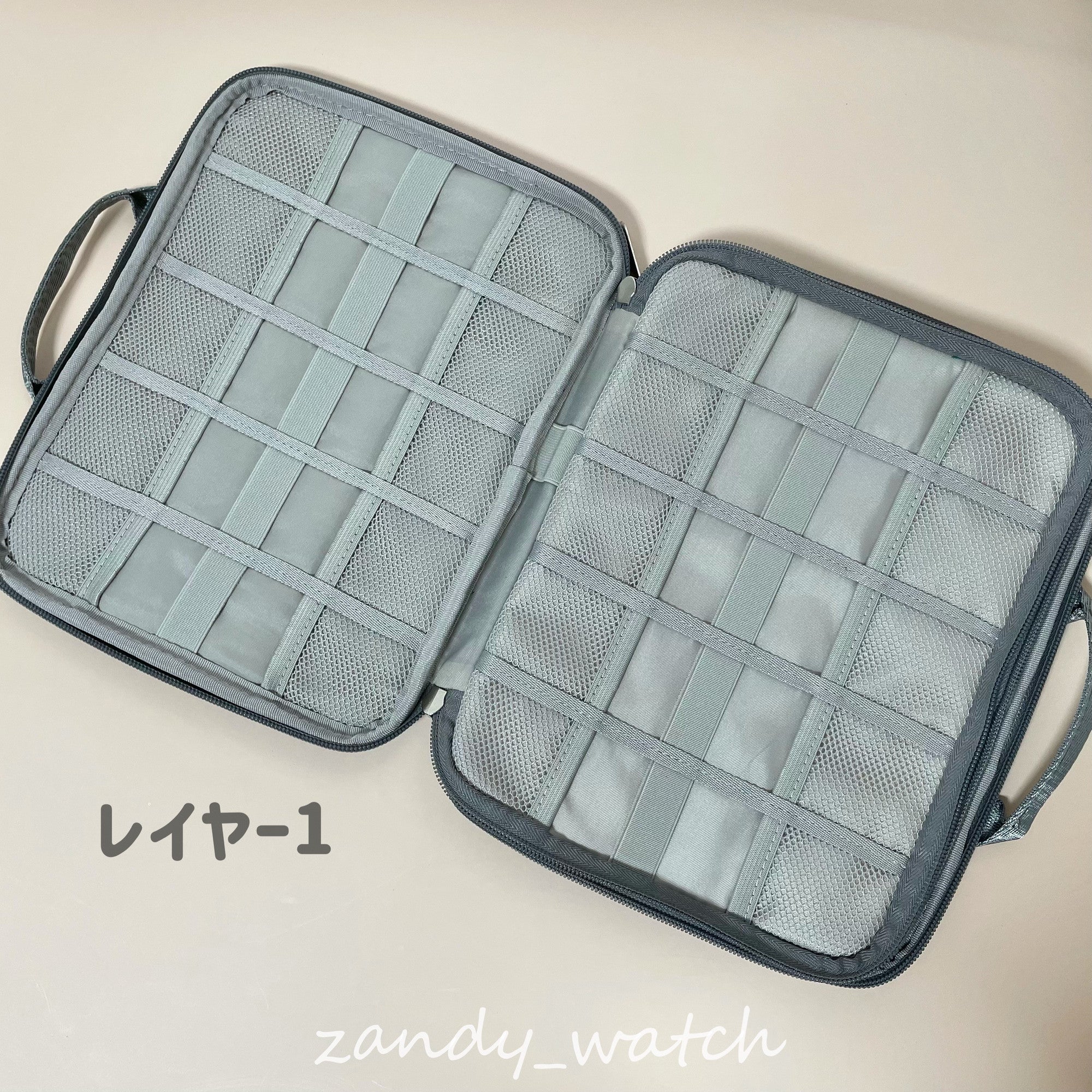 【収納】ストレージポーチ  収納バッグ　アップルウォッチアクセサリー収納　時計バンド　15+9スロット