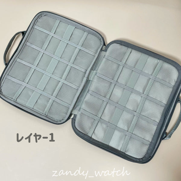 【収納】ストレージポーチ  収納バッグ　アップルウォッチアクセサリー収納　時計バンド　15+9スロット
