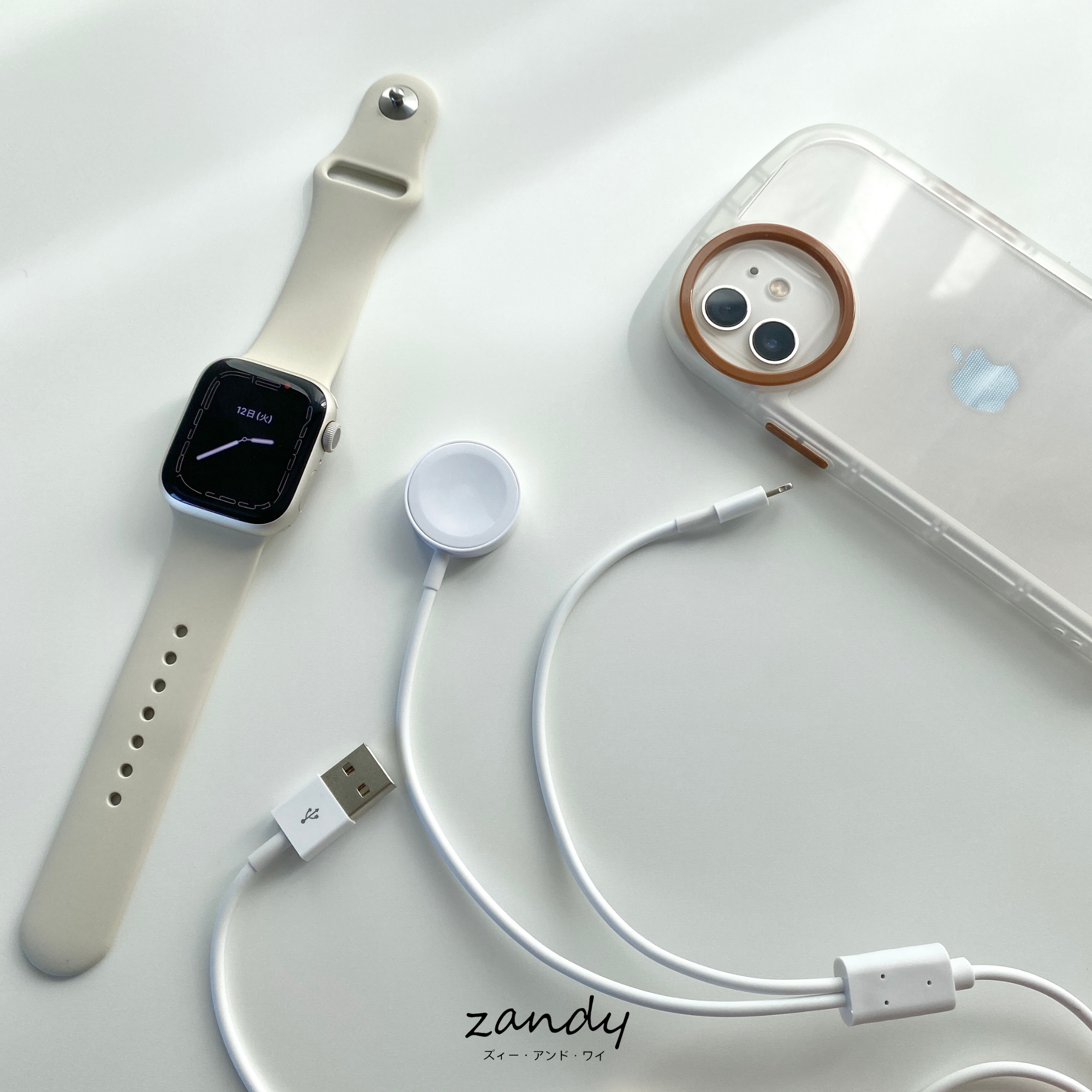 【2 in 1 USBケーブル】Apple Watch&iPhone/iPad 充電器ケーブル アップルウォッチ USB充電ケーブル メイン画像