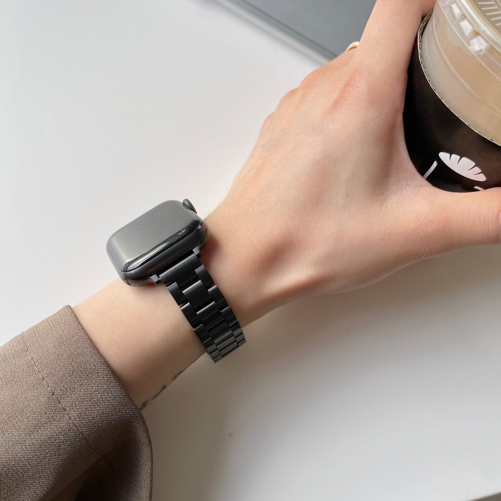【細製三連ステンレスバンド】アップルウォッチバンド マット質感 ステンレスベルト　Apple Watch ★調整工具付き★