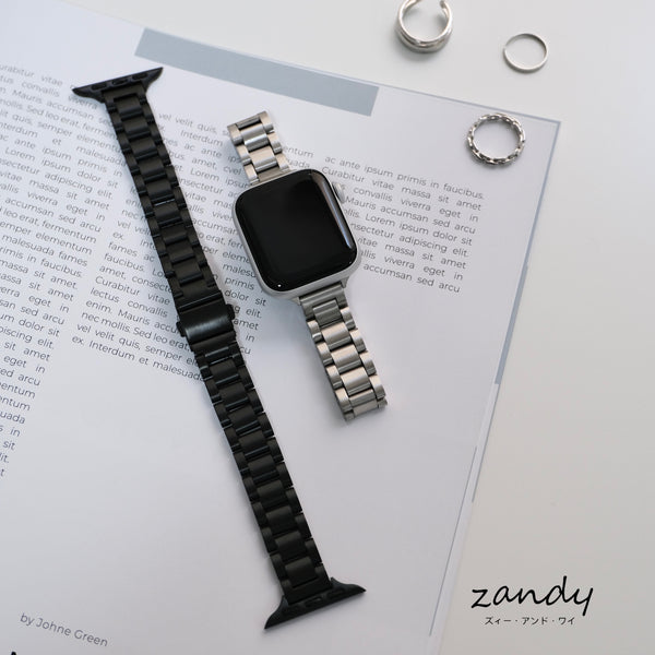 【細製三連ステンレスバンド】アップルウォッチバンド マット質感 ステンレスベルト　Apple Watch ★調整工具付き★