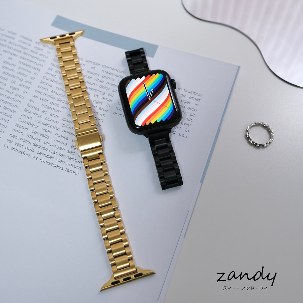 【細製三連ステンレスバンド】アップルウォッチバンド マット質感 ステンレスベルト　Apple Watch ★調整工具付き★