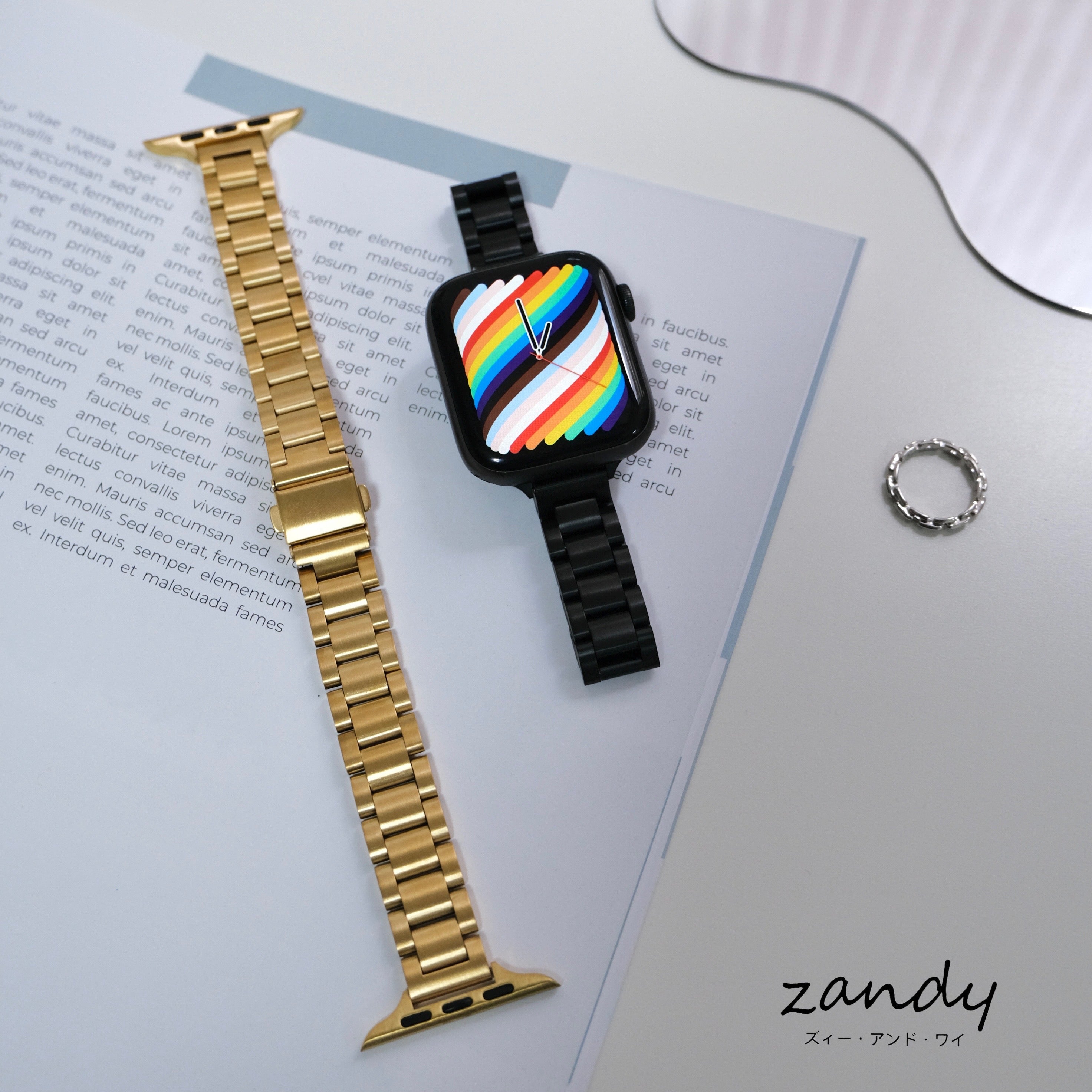 【細製三連ステンレスバンド】アップルウォッチバンド マット質感 ステンレスベルト　Apple Watch ★調整工具付き★
