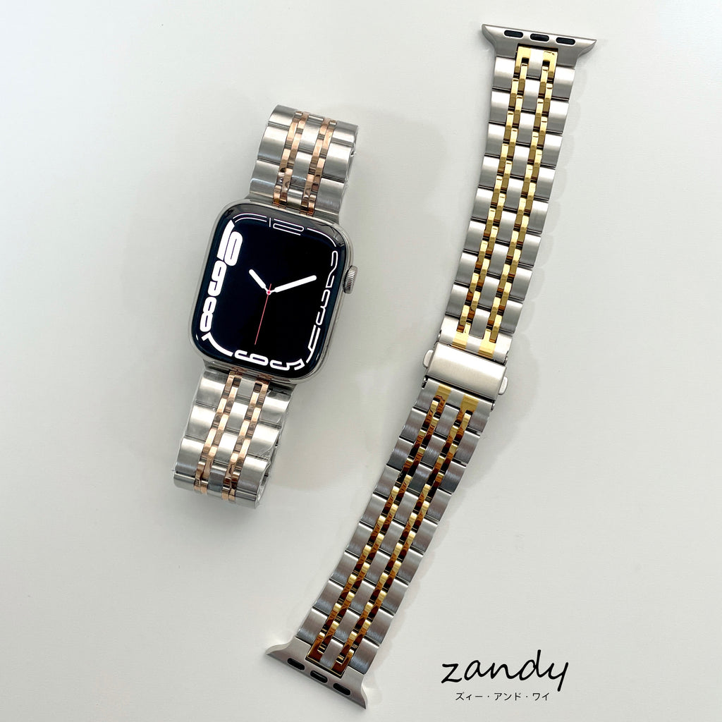 【七連ステンレス】アップルウォッチバンド　ステンレスベルト　Apple Watch ★調整工具付き★