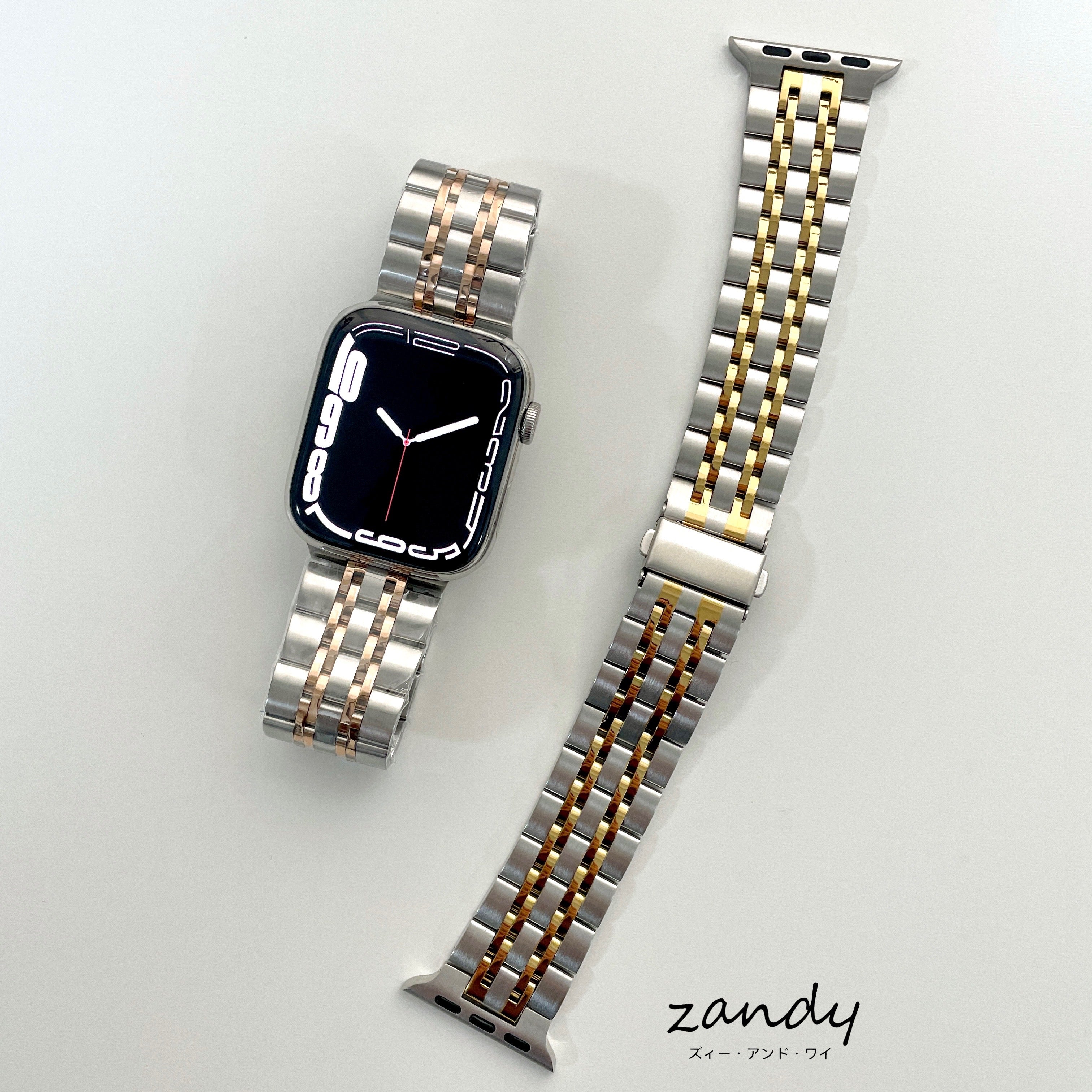 【七連ステンレス】アップルウォッチバンド　ステンレスベルト　Apple Watch ★調整工具付き★