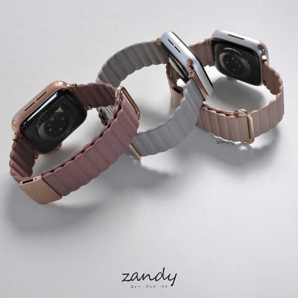くすみカラー追加！【メタリックレザーループ】アップルウォッチバンド レザーループ 皮革ベルト Apple Watch