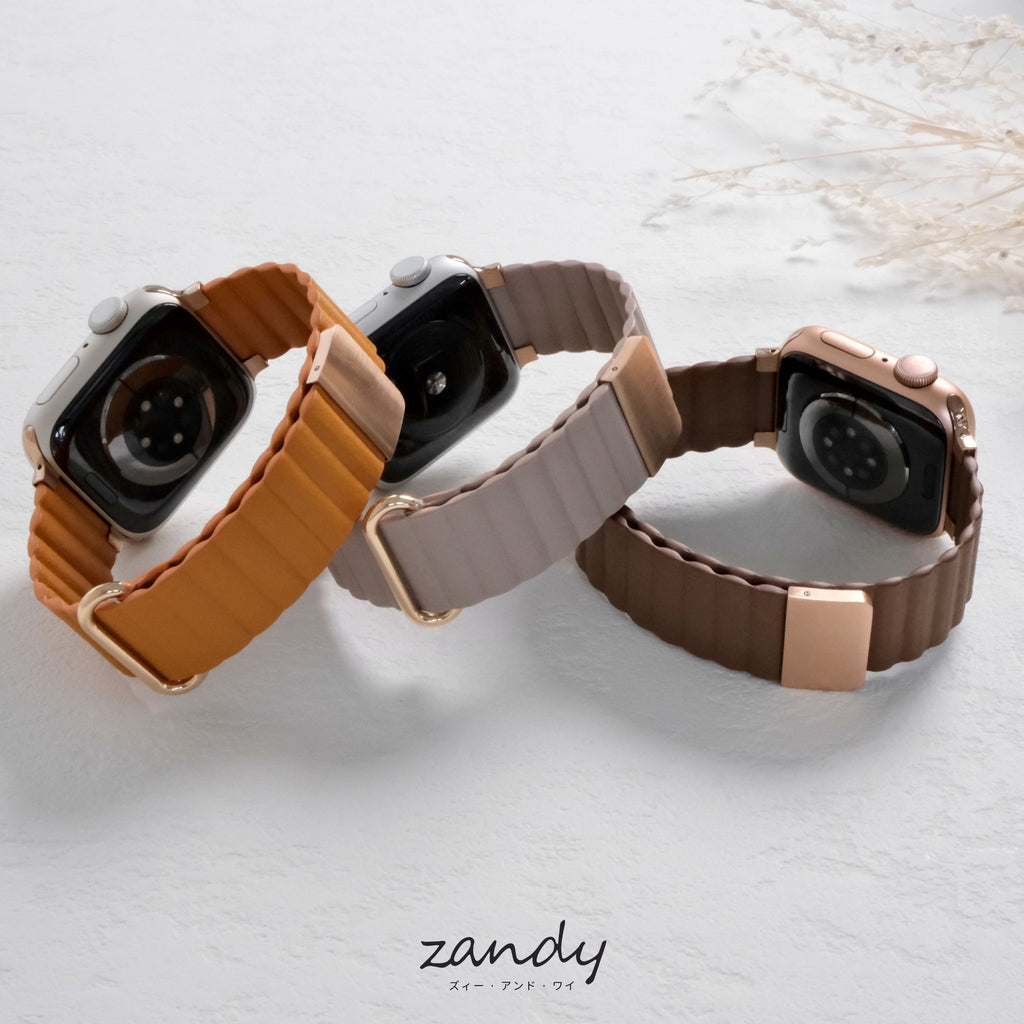 くすみカラー追加！【メタリックレザーループ】アップルウォッチバンド レザーループ 皮革ベルト Apple Watch
