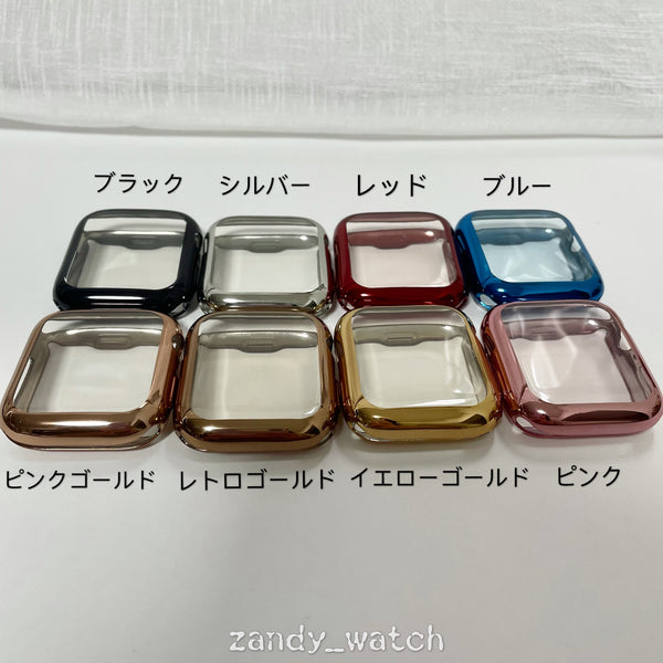 【ソフトメッキカバー】アップルウォッチフルカバー　TPUソフトケース　全面保護　メッキタイプ　Apple Watch