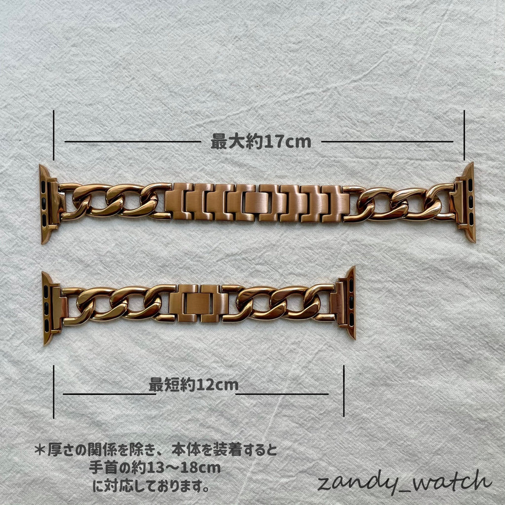 【定番チェーン】アップルウォッチバンド  ステンレスチェーンベルト 可愛い Apple Watch  ★調整工具付き★