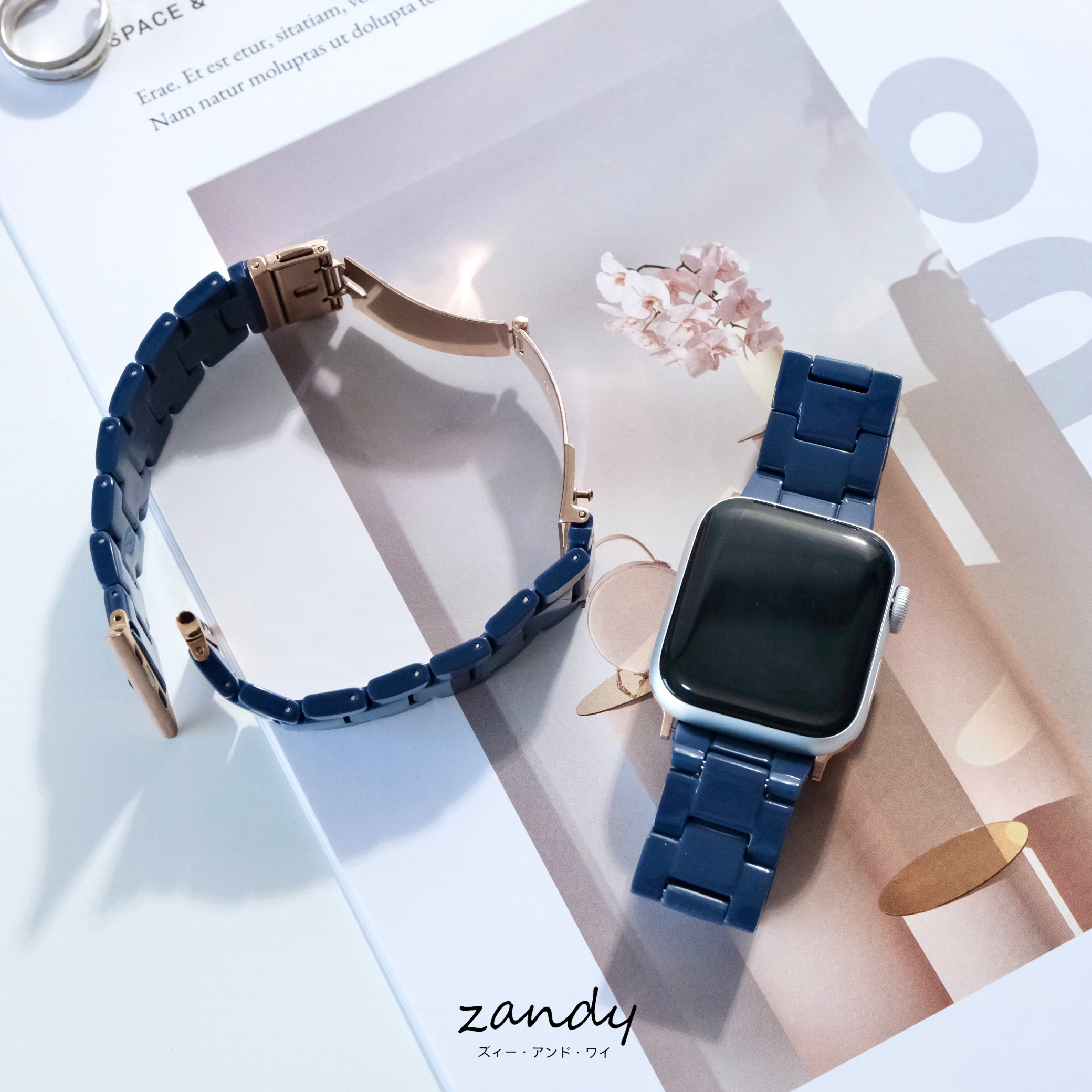 【単色樹脂バンド】アップルウォッチバンド  天然樹脂ベルト Apple Watch