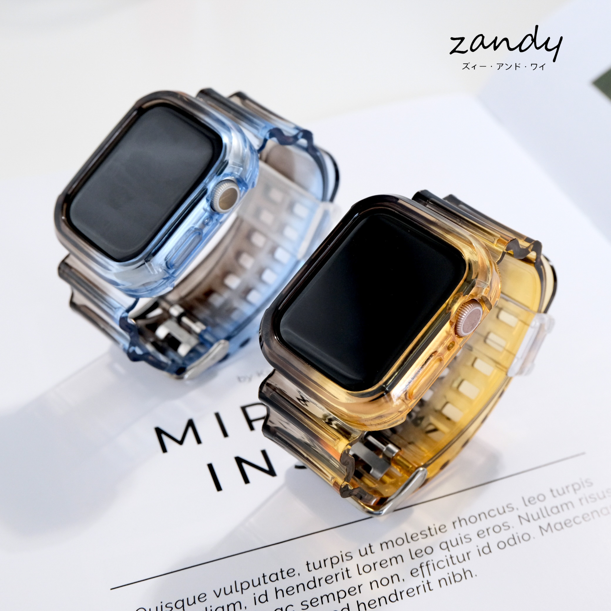 [Color Mix Integrated Band] Apple Watch Band Clear Integrated Case Apple Watch
