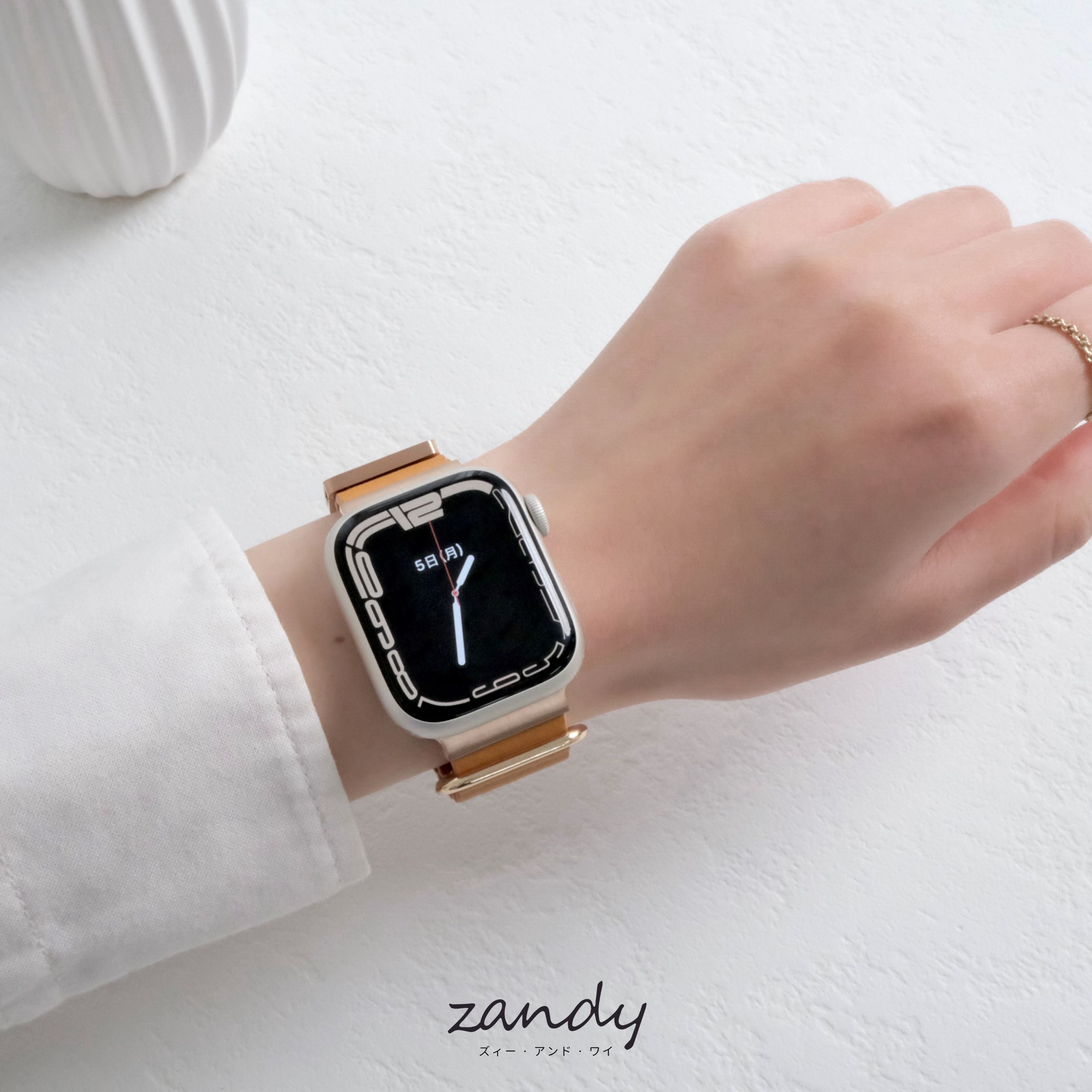 くすみカラー追加！【メタリックレザーループ】アップルウォッチバンド レザーループ 皮革ベルト Apple Watch