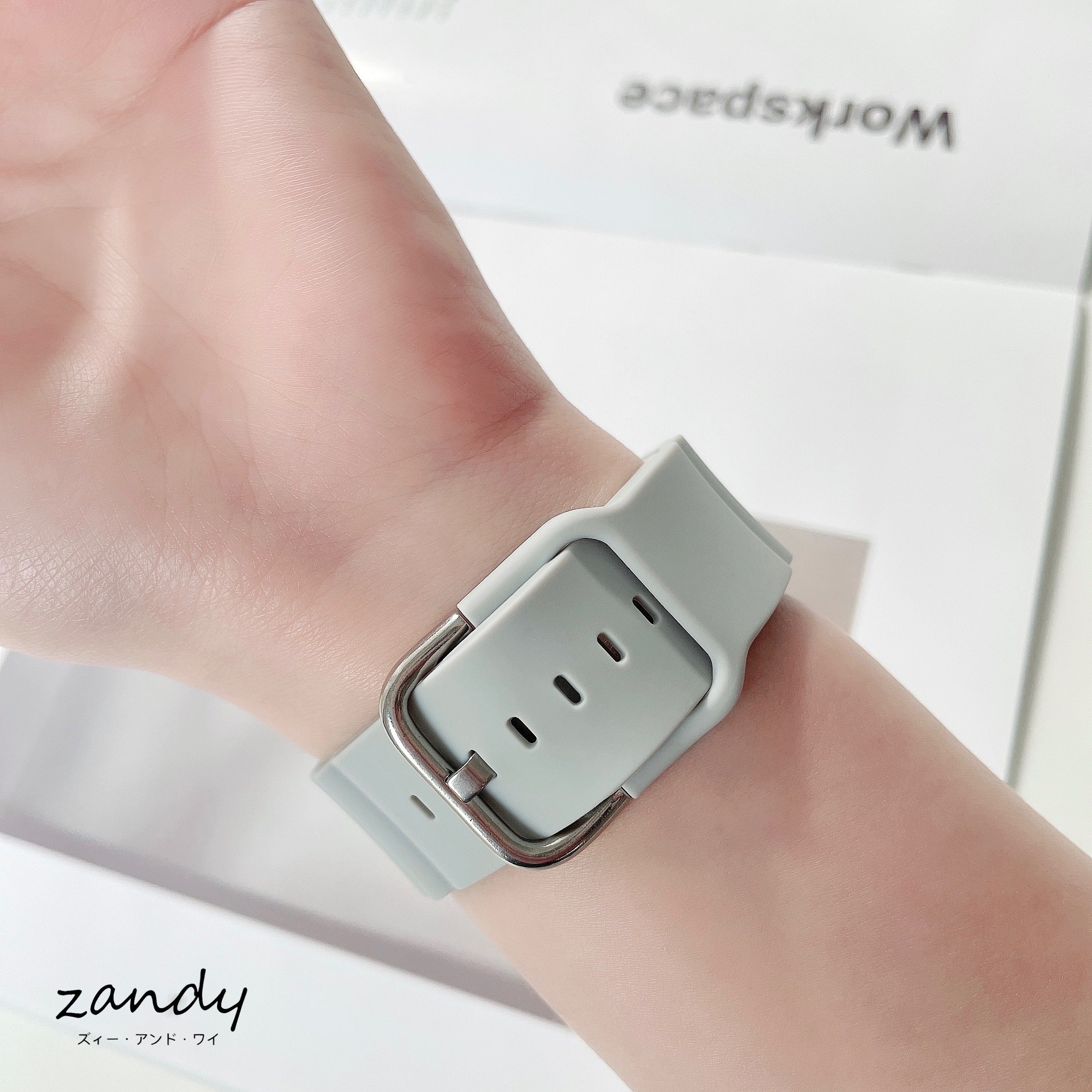 【日のスポーツ】アップルウォッチバンド ラバーベルト スポーツバンド シルバーバックル Apple Watch