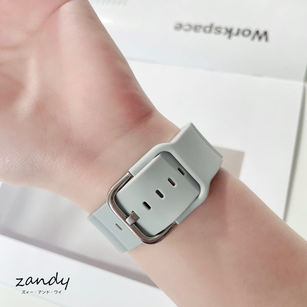 【日のスポーツ】アップルウォッチバンド ラバーベルト スポーツバンド シルバーバックル Apple Watch