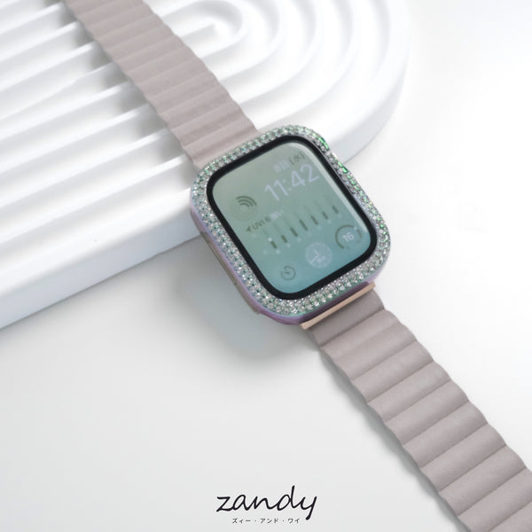 [Aurora color ☆ Cover with stone] Apple Watch cover Full protection case Aurora limited color with stone
