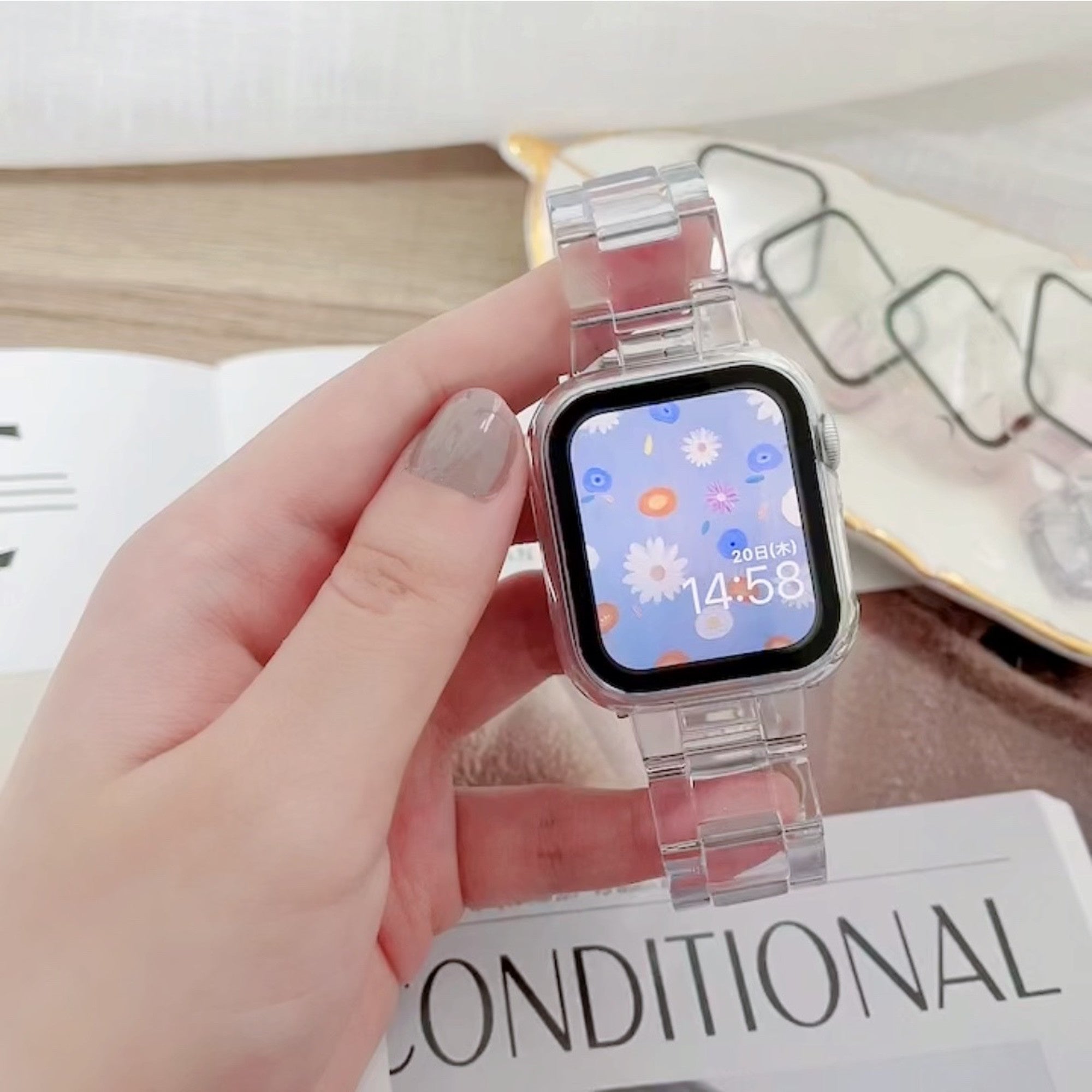 [Proud of the clear feeling! ] Apple Watch Band Clear Resin Belt Apple Watch