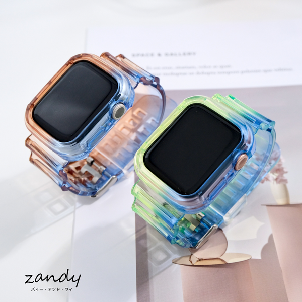 [Color Mix Integrated Band] Apple Watch Band Clear Integrated Case Apple Watch