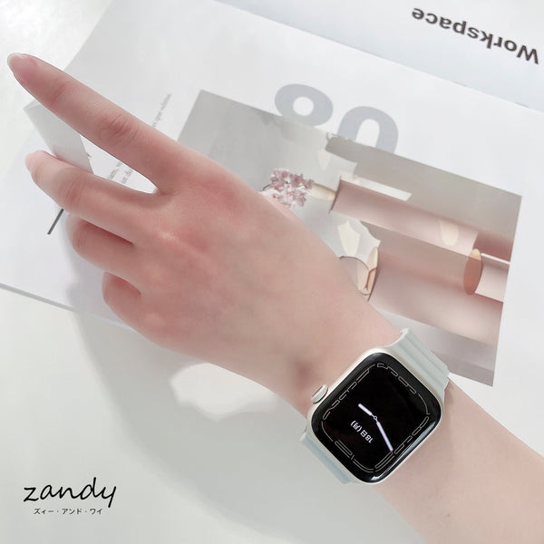 【日のスポーツ】アップルウォッチバンド ラバーベルト スポーツバンド シルバーバックル Apple Watch
