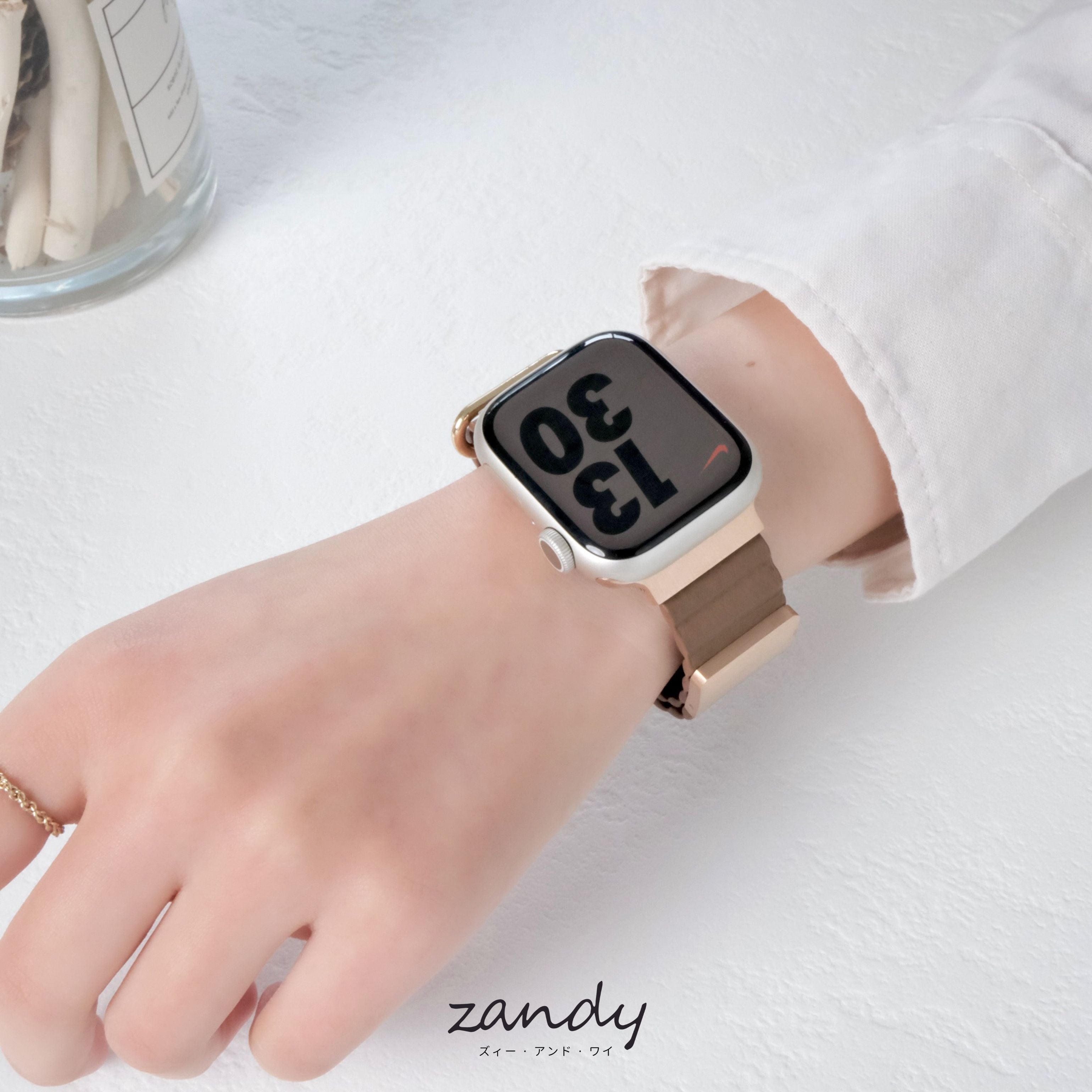 くすみカラー追加！【メタリックレザーループ】アップルウォッチバンド レザーループ 皮革ベルト Apple Watch