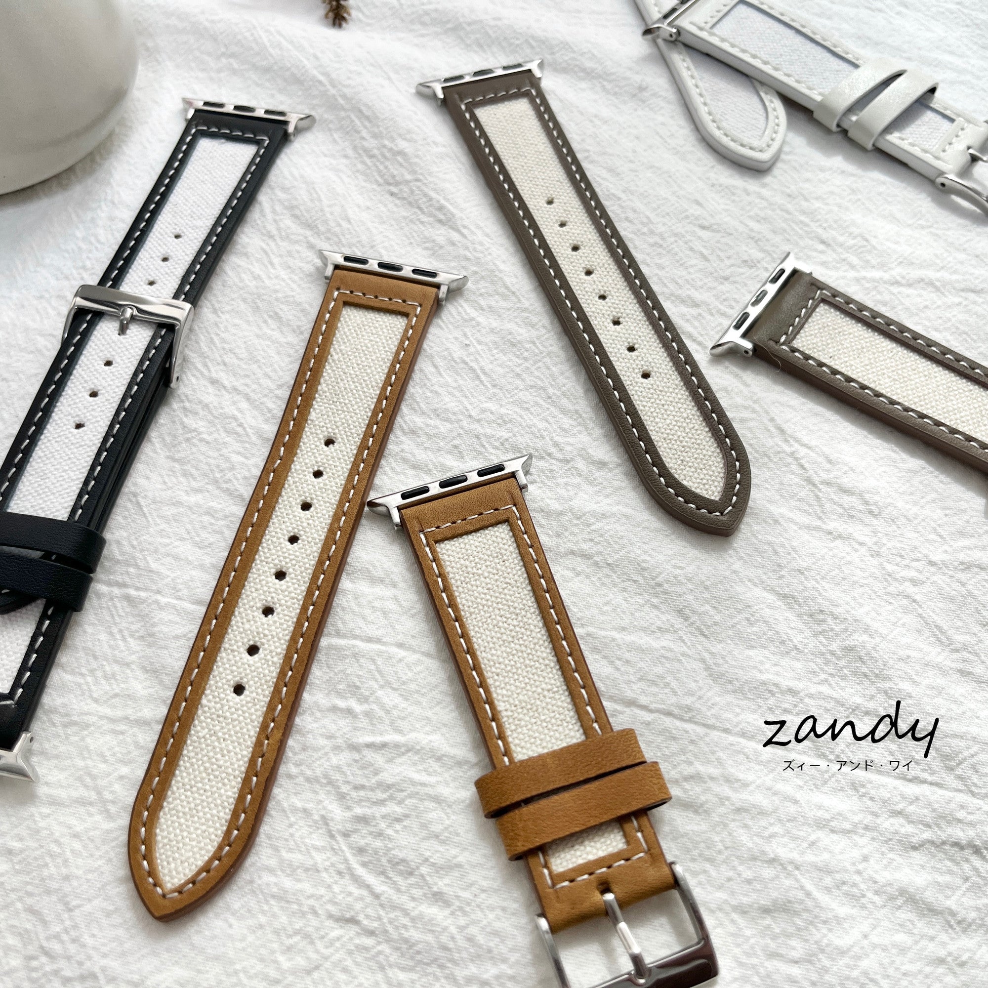 【レザー&キャンバスベルト】アップルウォッチバンド 本革 キャンバス レザー ベルト   Apple Watch サブ画像