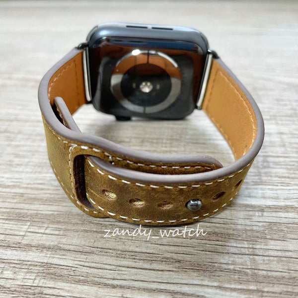 【レザー★レトロブラウン】アップルウォッチバンド レザーベルト 本革 Apple Watch