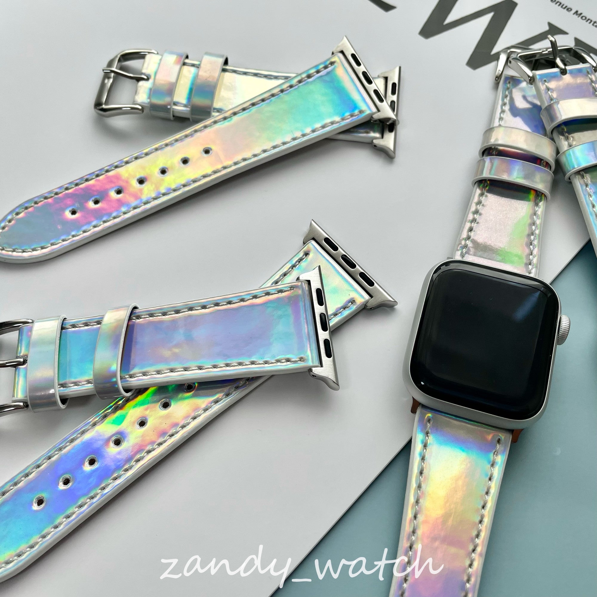 【オーロラベルト】アップルウォッチバンド レザーベルト オーロラ キラキラ  Apple Watch