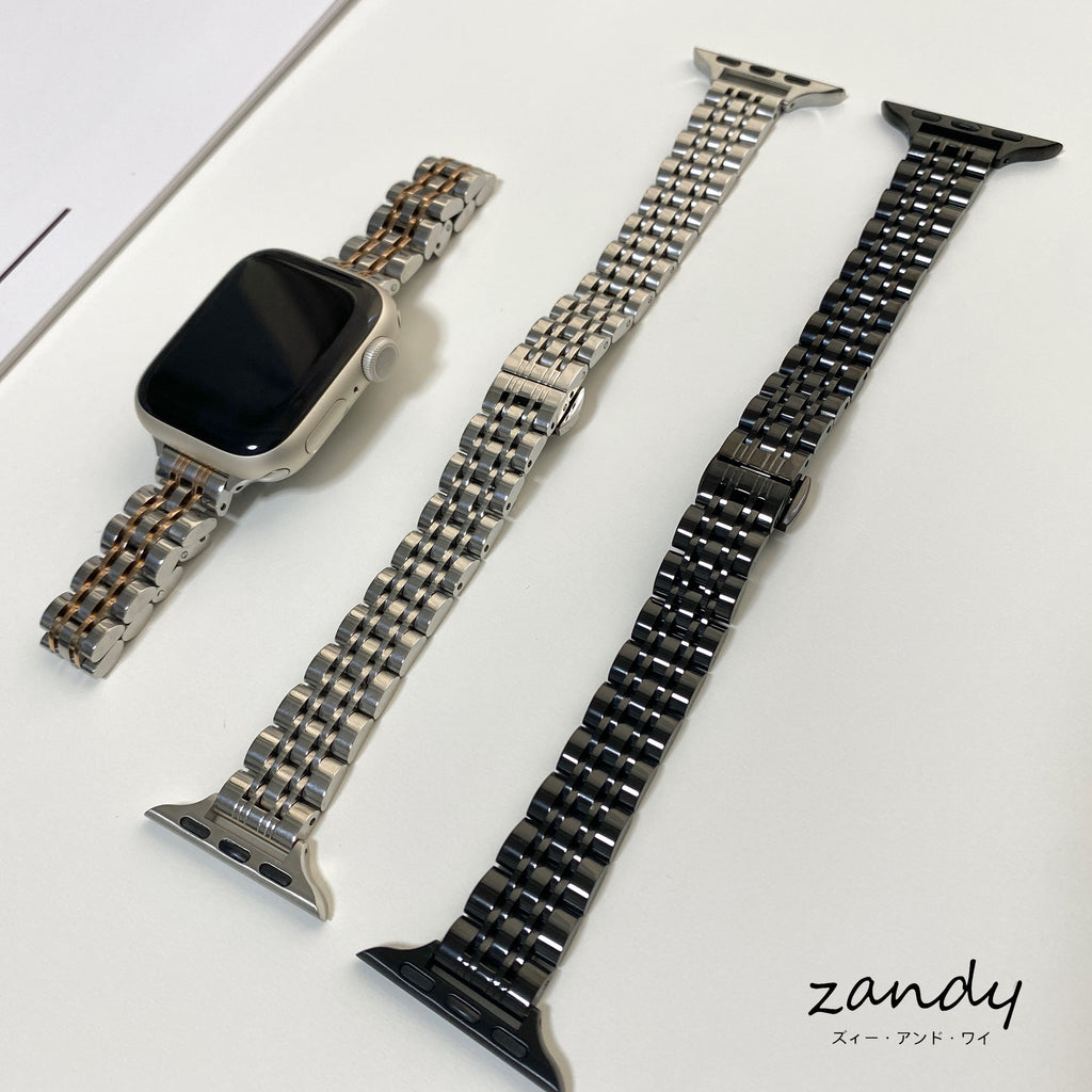 【細製七連ステンレスバンド】アップルウォッチバンド　ステンレスベルト　Apple Watch ★調整工具付き★