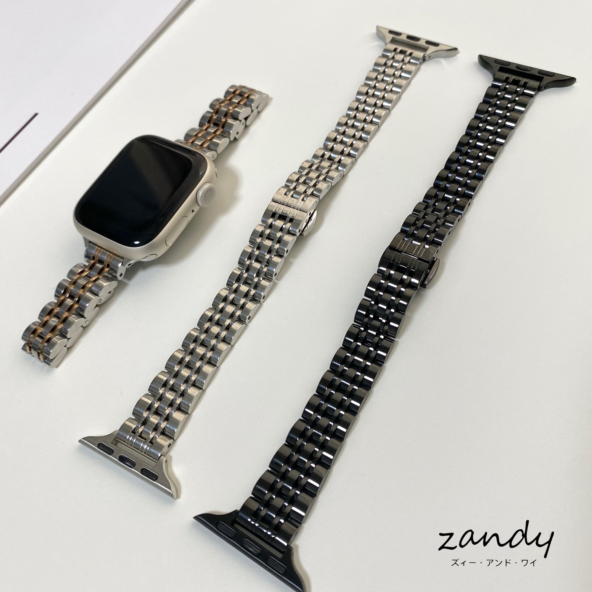 【細製七連ステンレスバンド】アップルウォッチバンド　ステンレスベルト　Apple Watch ★調整工具付き★